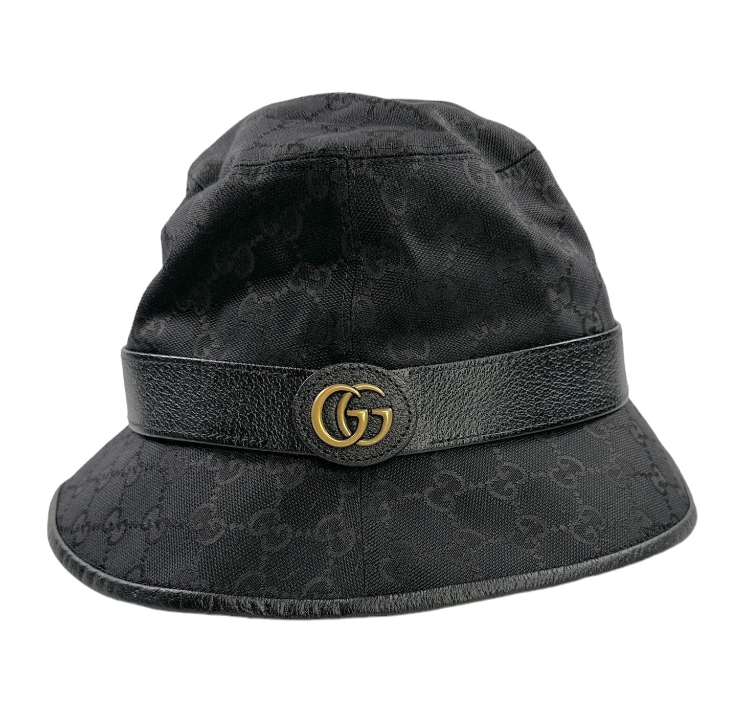 GUCCI GG CANVAS BUCKET HAT WITH DOUBLE G