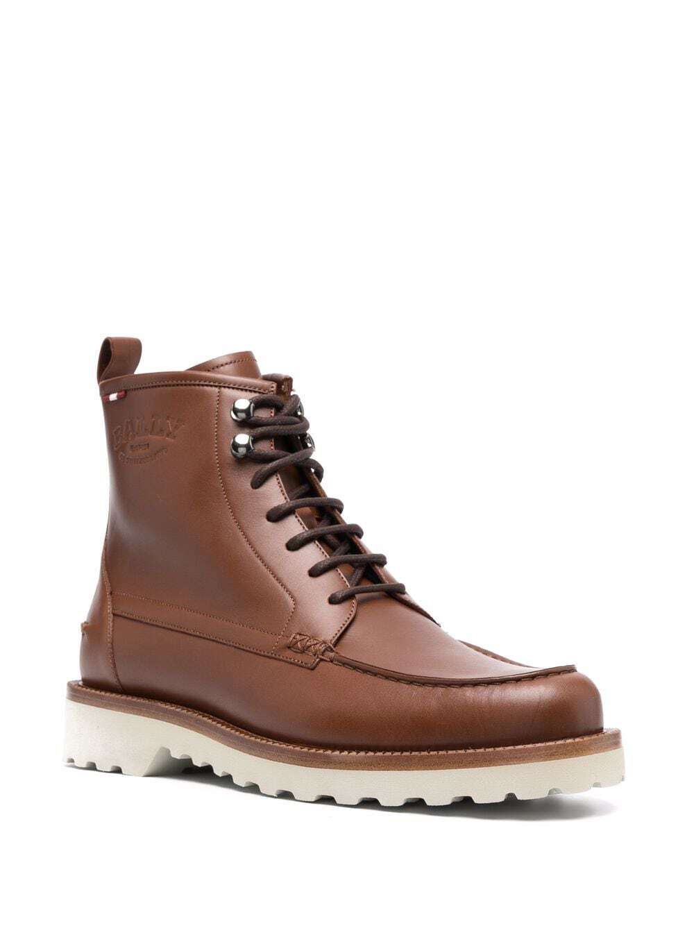 BALLY Nokor Leather Lace-Up Boots Brown