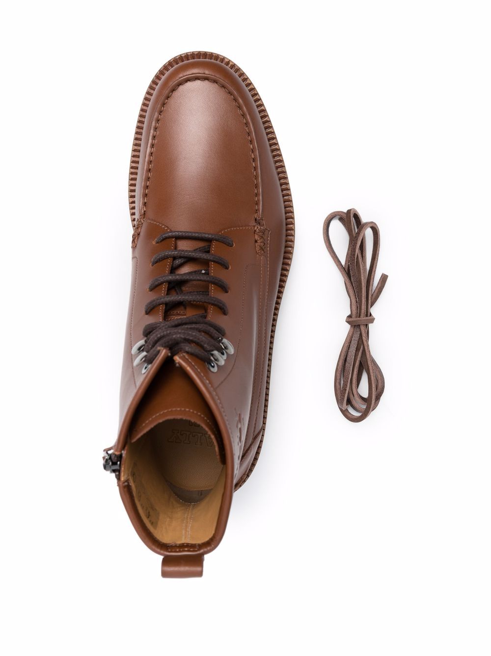 BALLY Nokor Leather Lace-Up Boots Brown