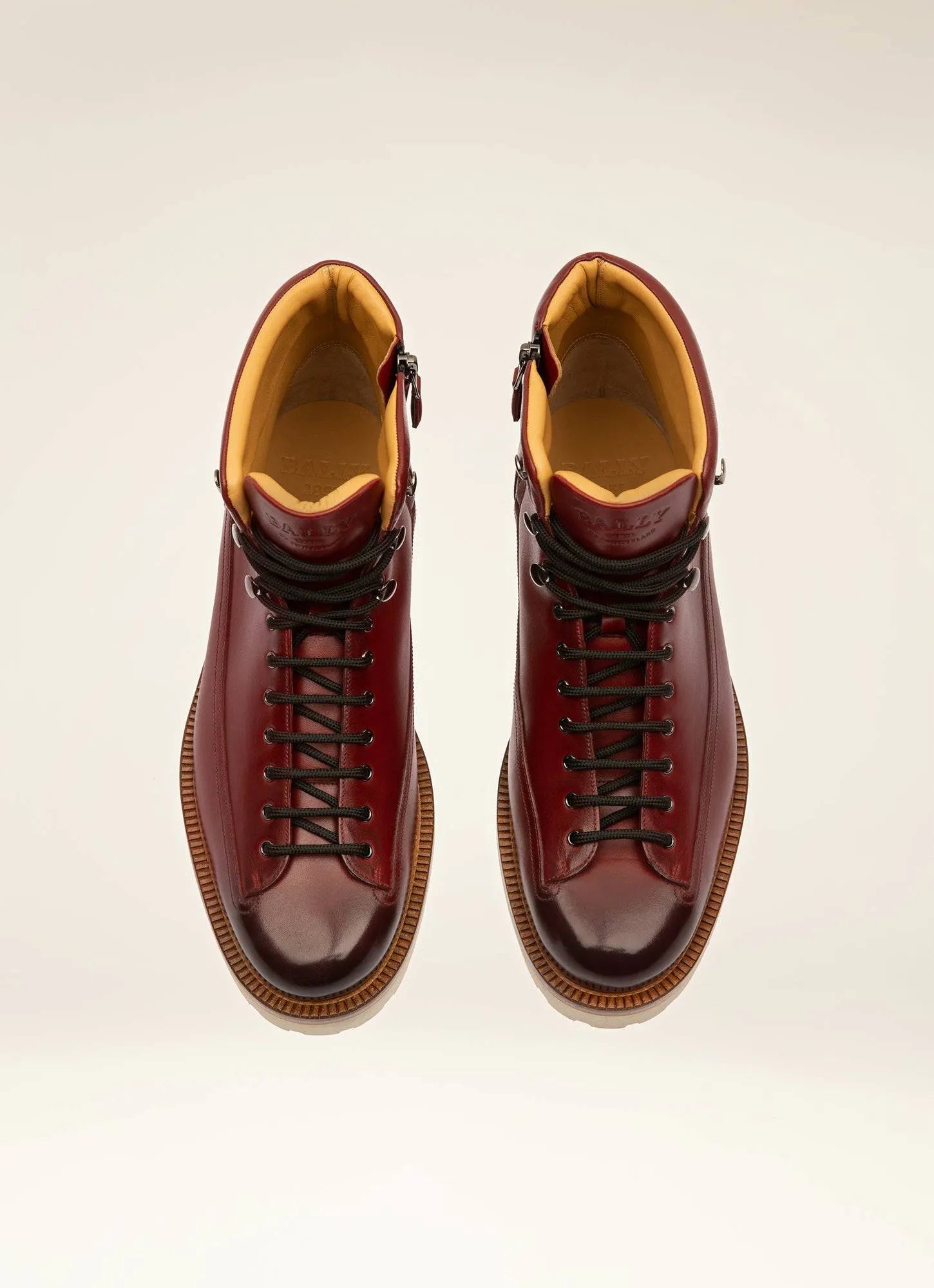 BALLY NOTTINGHAM Leather Boots In Heritage Red