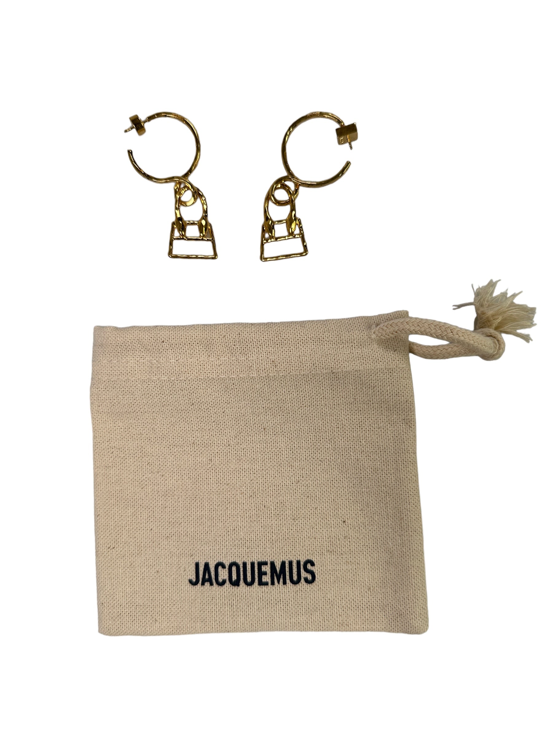 JACQUEMUS Hoop earrings/ Raw gold