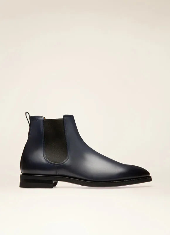 Bally Scavone Leather Boots In Navy