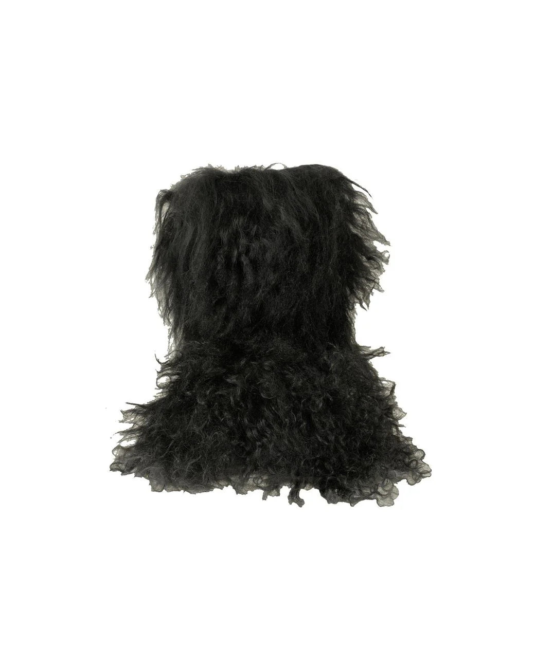 UGG FLUFF MOMMA MONGOLIAN BLACK BOOTS
