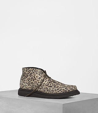 ALLSAINTS Lark Suede Boot In Leopard BLACK