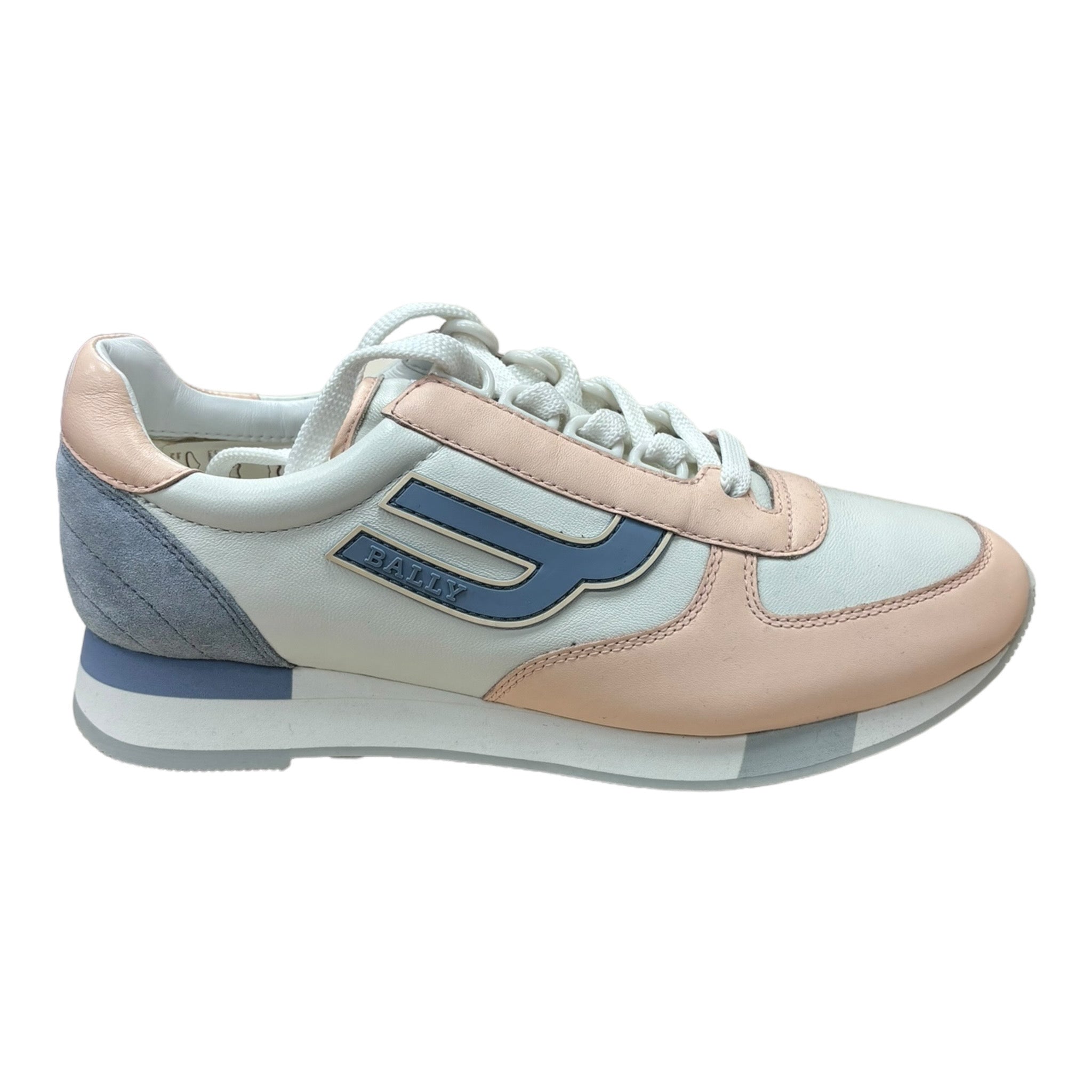 BALLY GAVINIA PINK/WHITE LEATHER WOMENS TRAINERS
