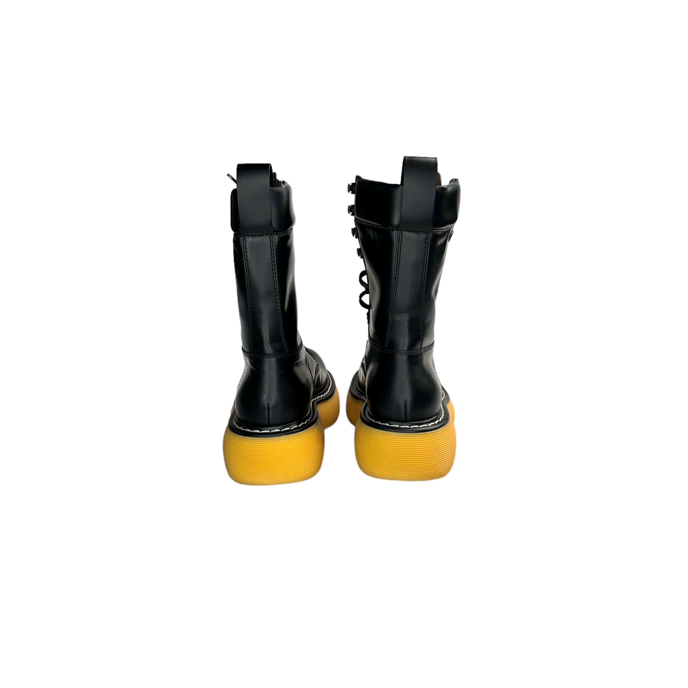 BOTTEGA VENETA 35mm Bounce Brushed Leather Combat Boots In Black