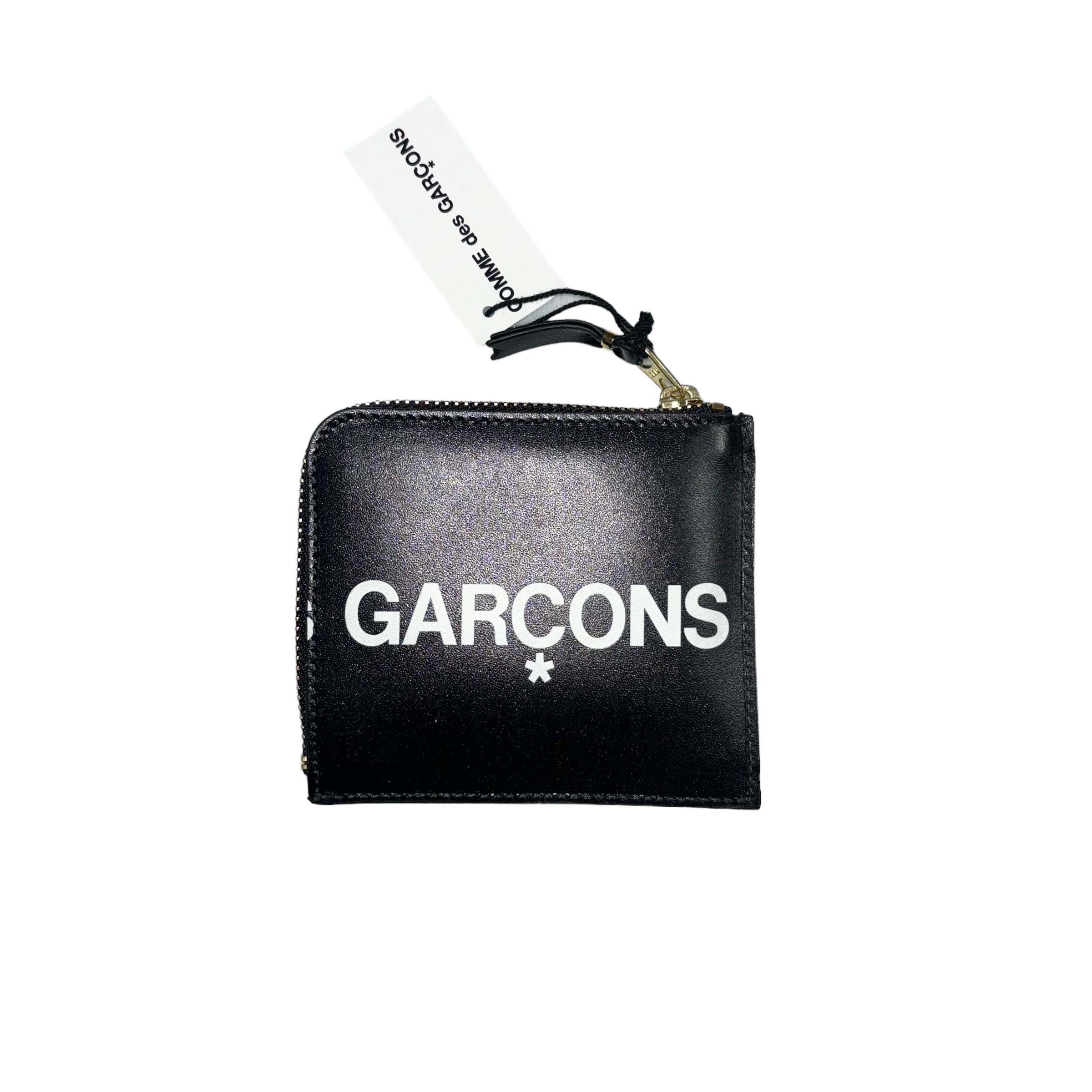 Comme des Garcons Huge Logo Zip Around Wallet Black