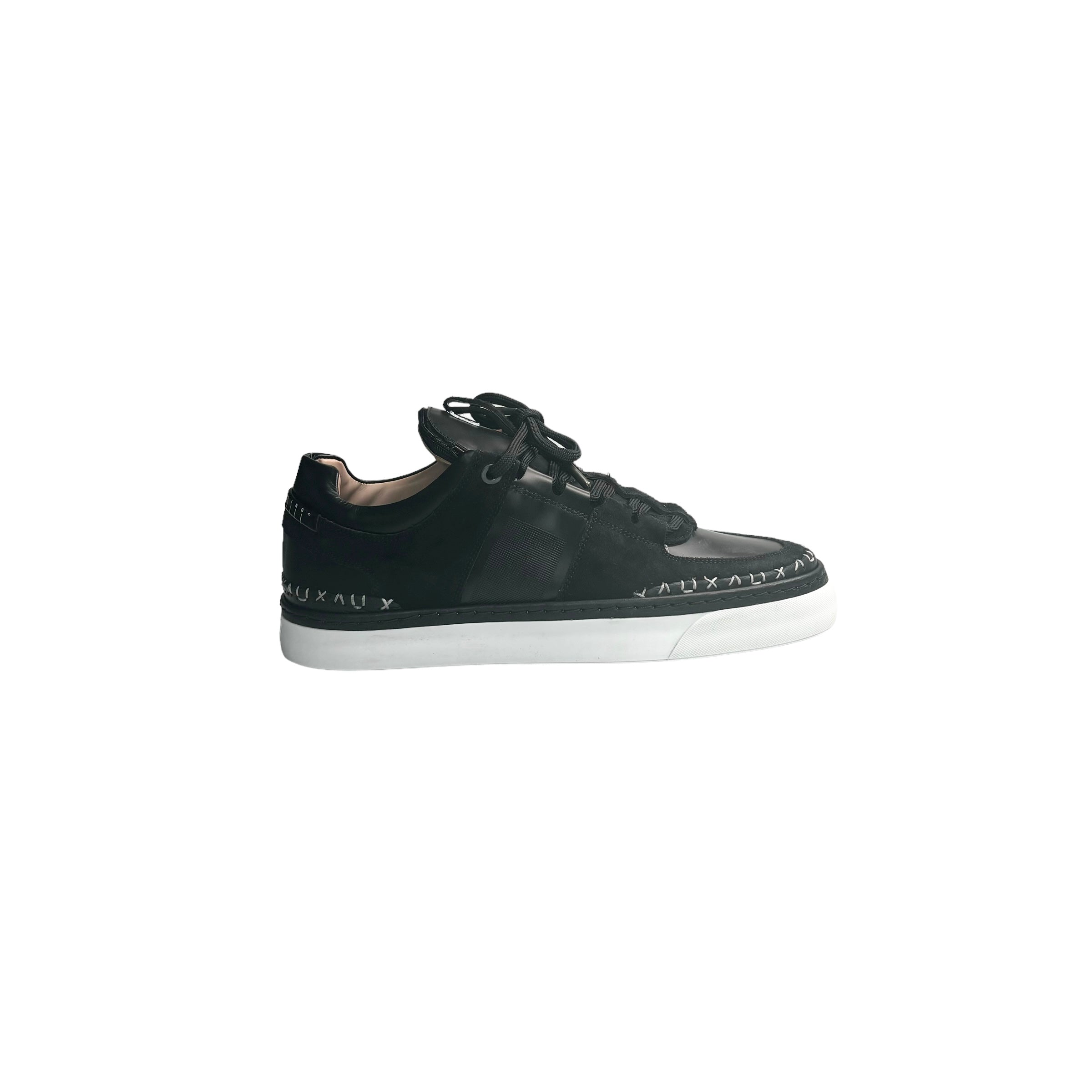 AUXILIARY Black Infra Cable Leather Trainers