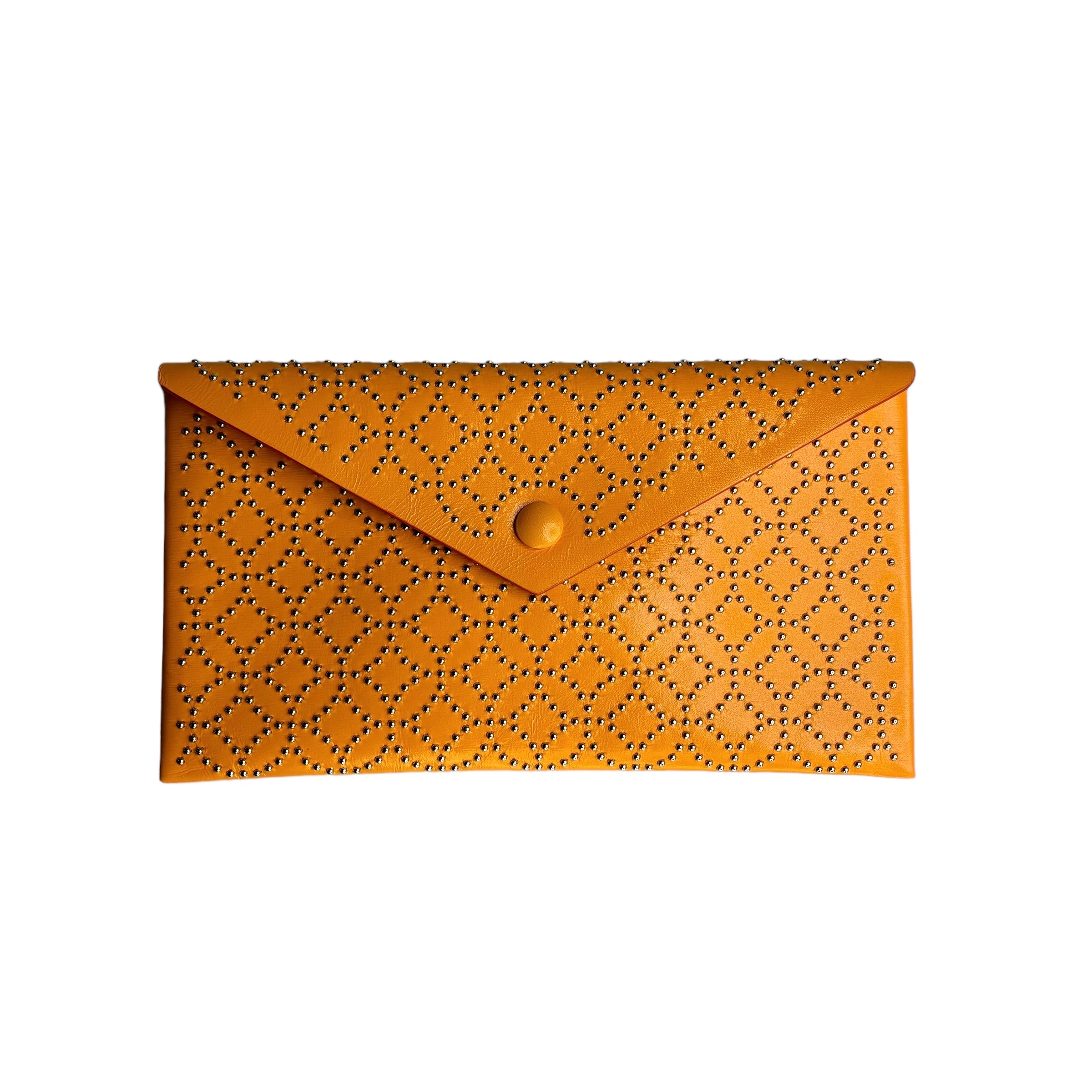 ALAIA Iconic Envelope Leather Clutch / Orange