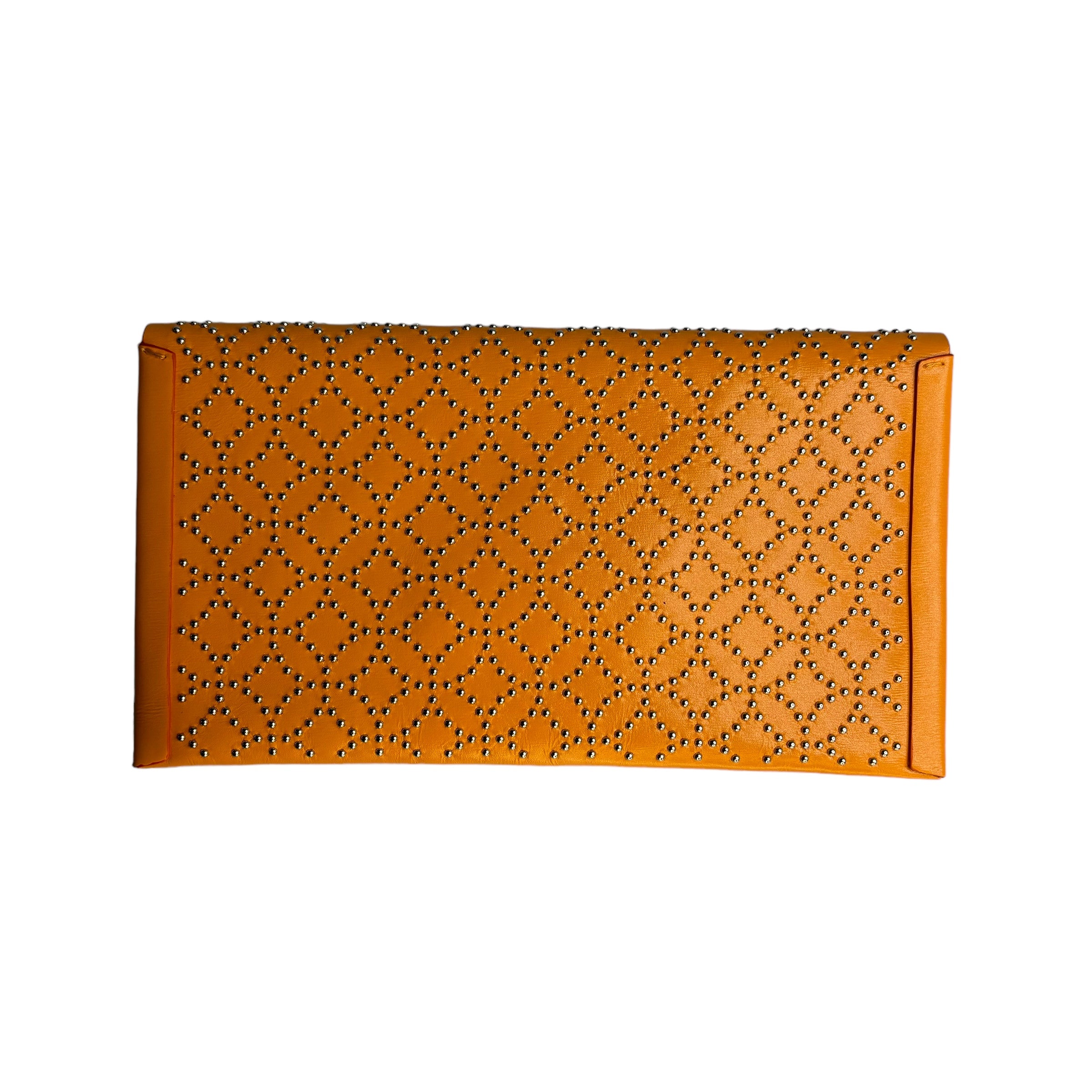 ALAIA Iconic Envelope Leather Clutch / Orange