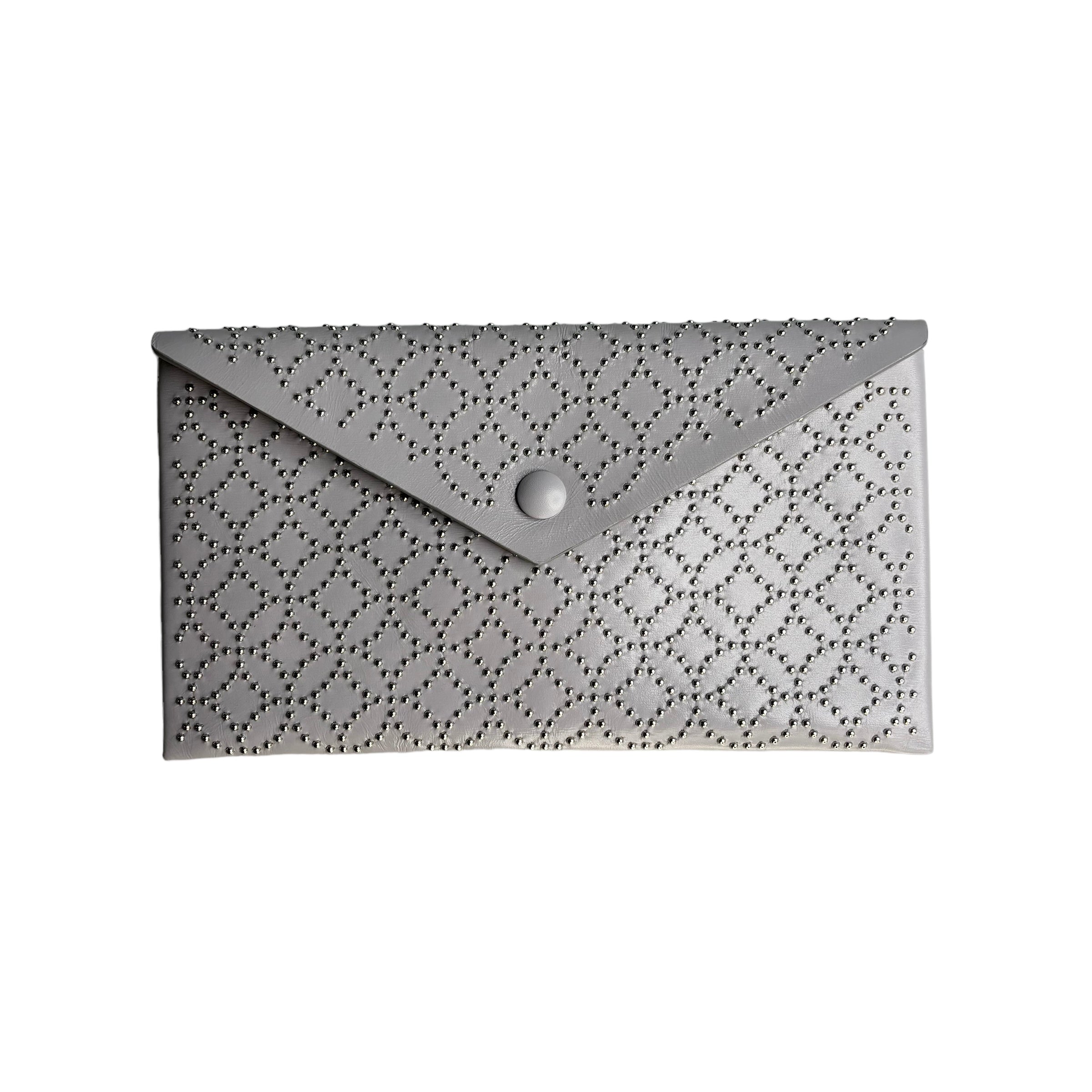 ALAIA Iconic Leather Envelope clutch / Grey