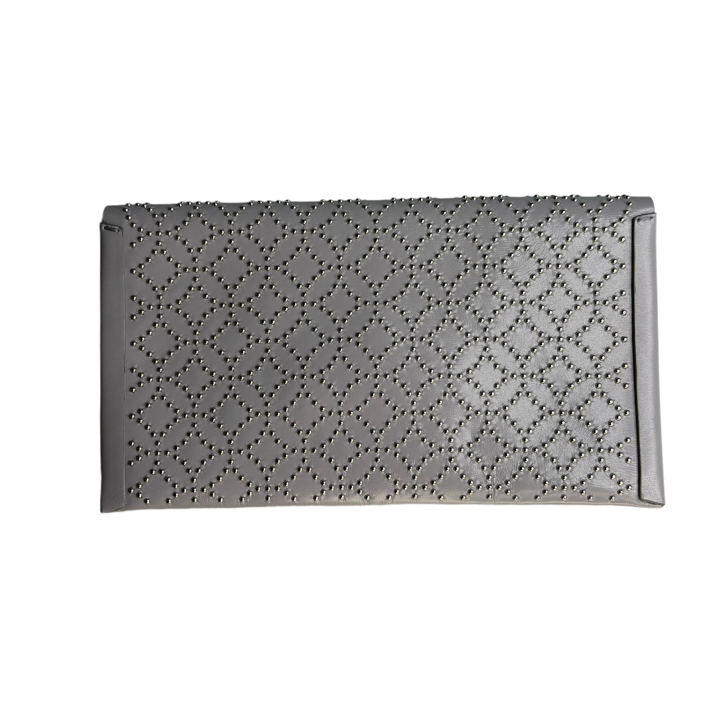 ALAIA Iconic Leather Envelope clutch / Grey