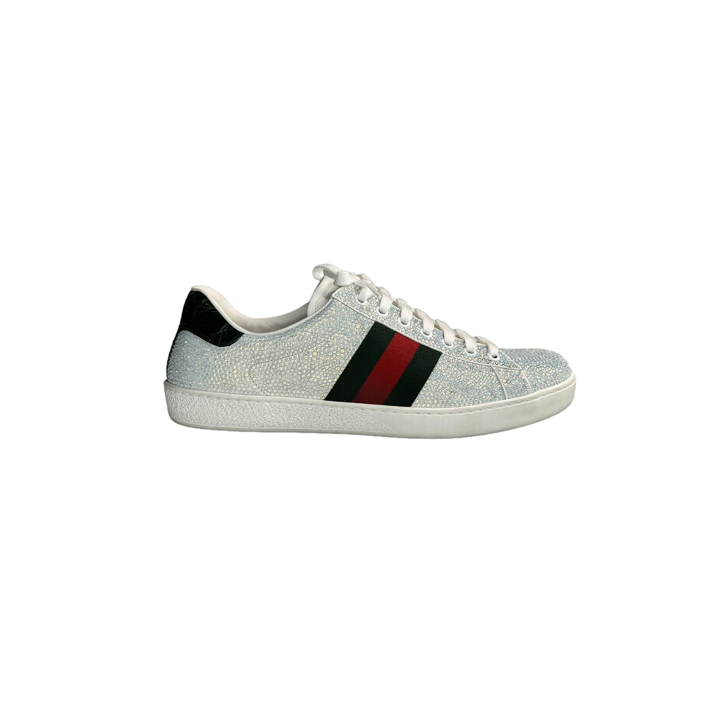 GUCCI X THE DAN LIFE Ace Crystal Embellished Trainers in White