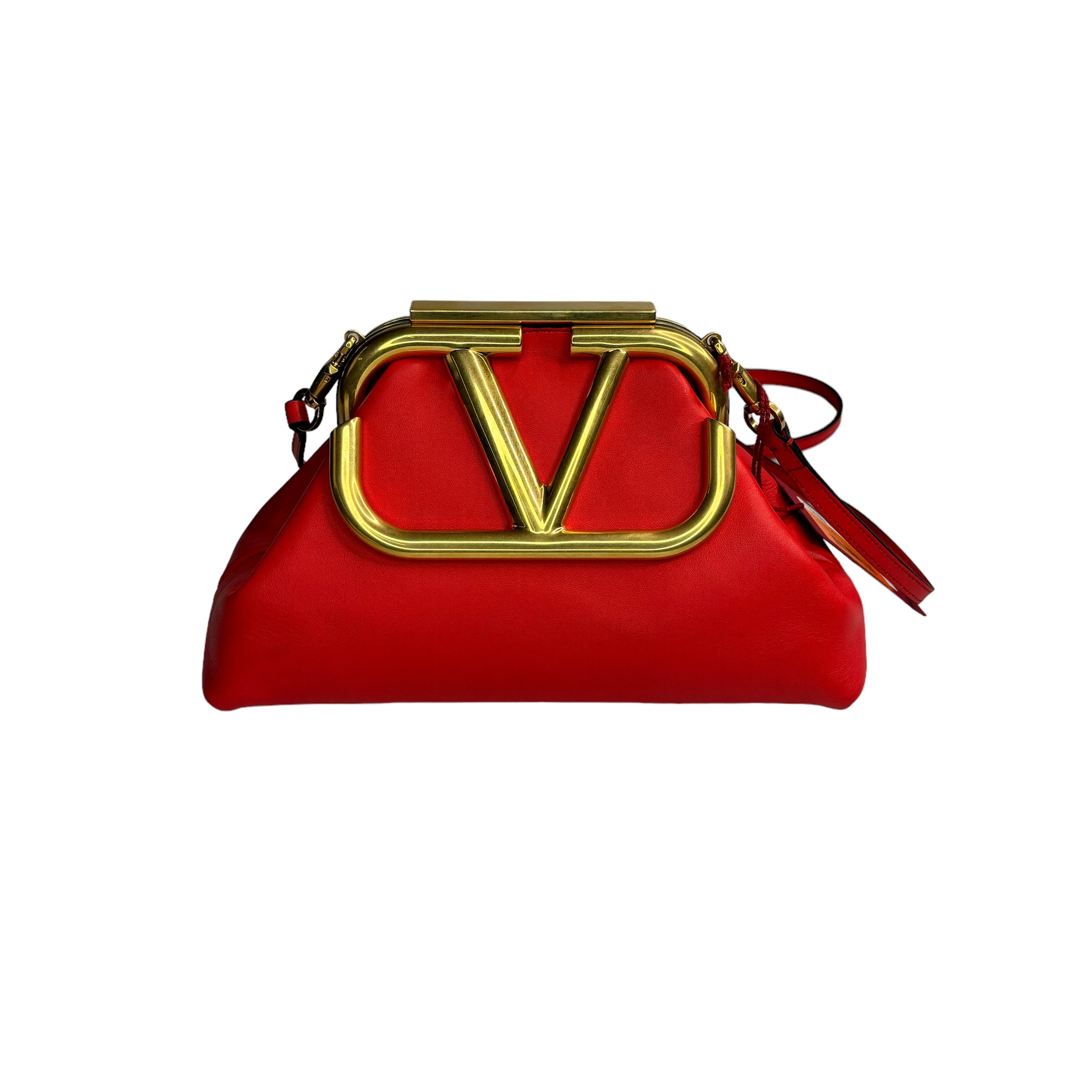 VALENTINO GARAVANI Supreme VLOGO Clutch Bag with Strap / RED