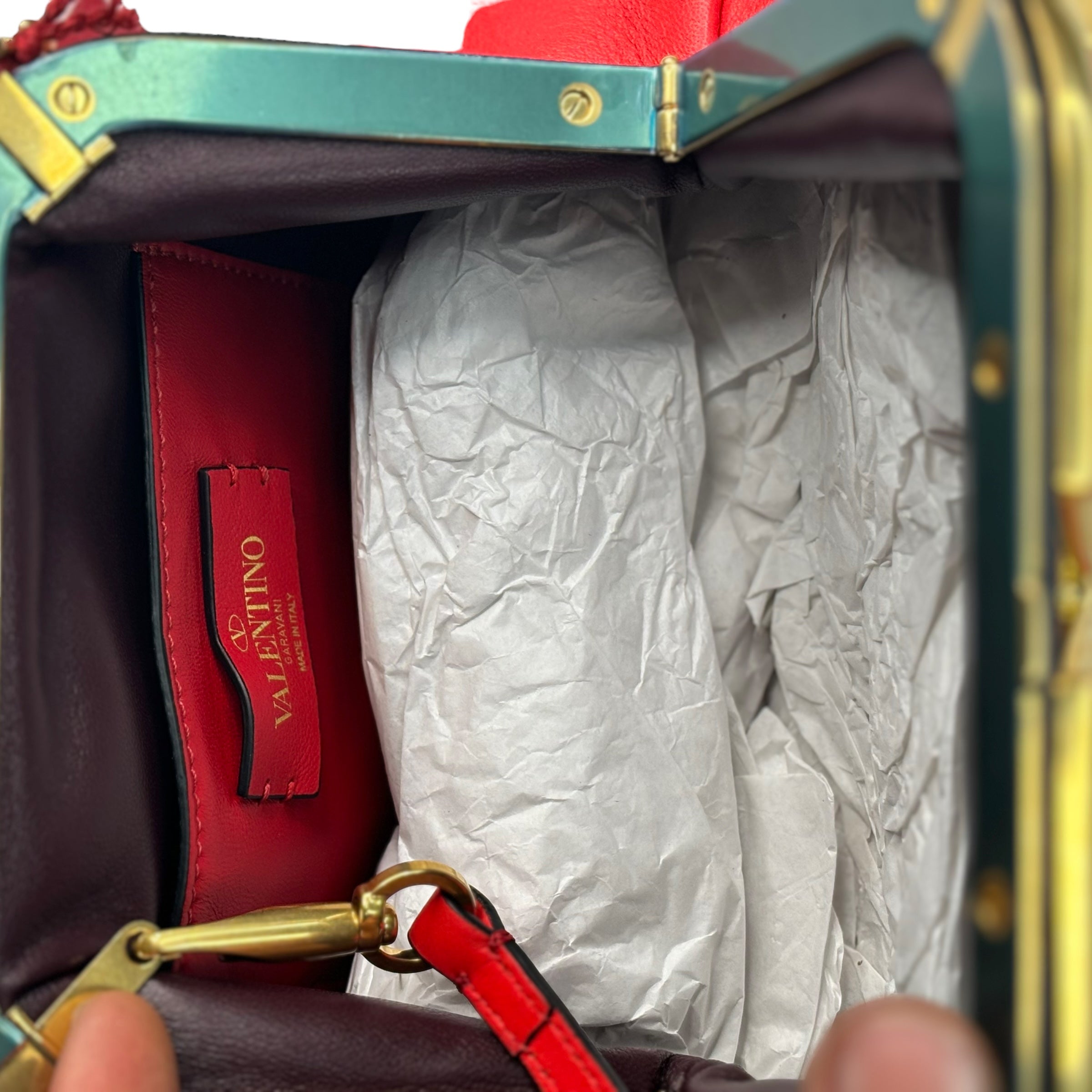 VALENTINO GARAVANI Supreme VLOGO Clutch Bag with Strap / RED