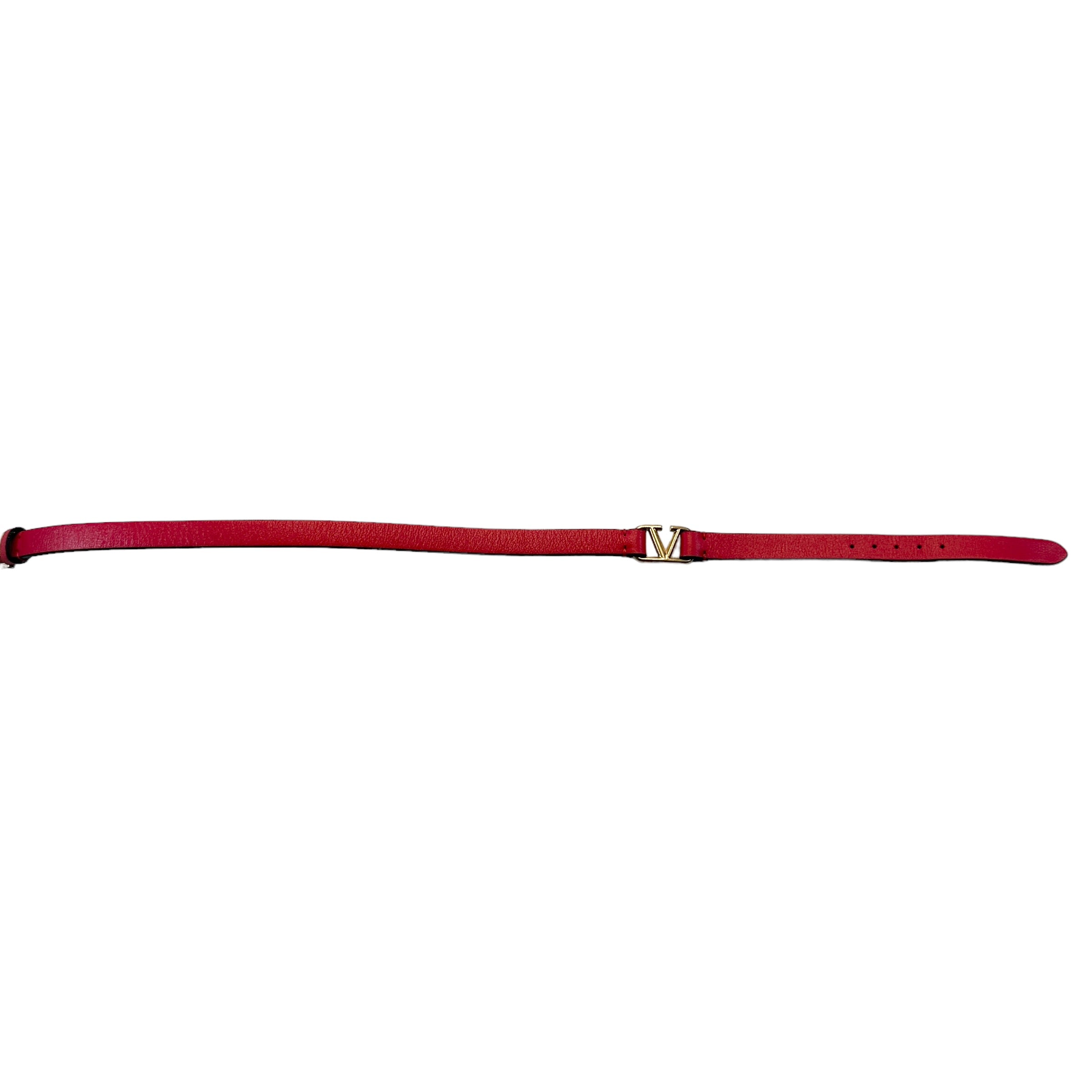 Valentino Garavani Vlogo Signature Double Wrap Bracelet / Black/Red