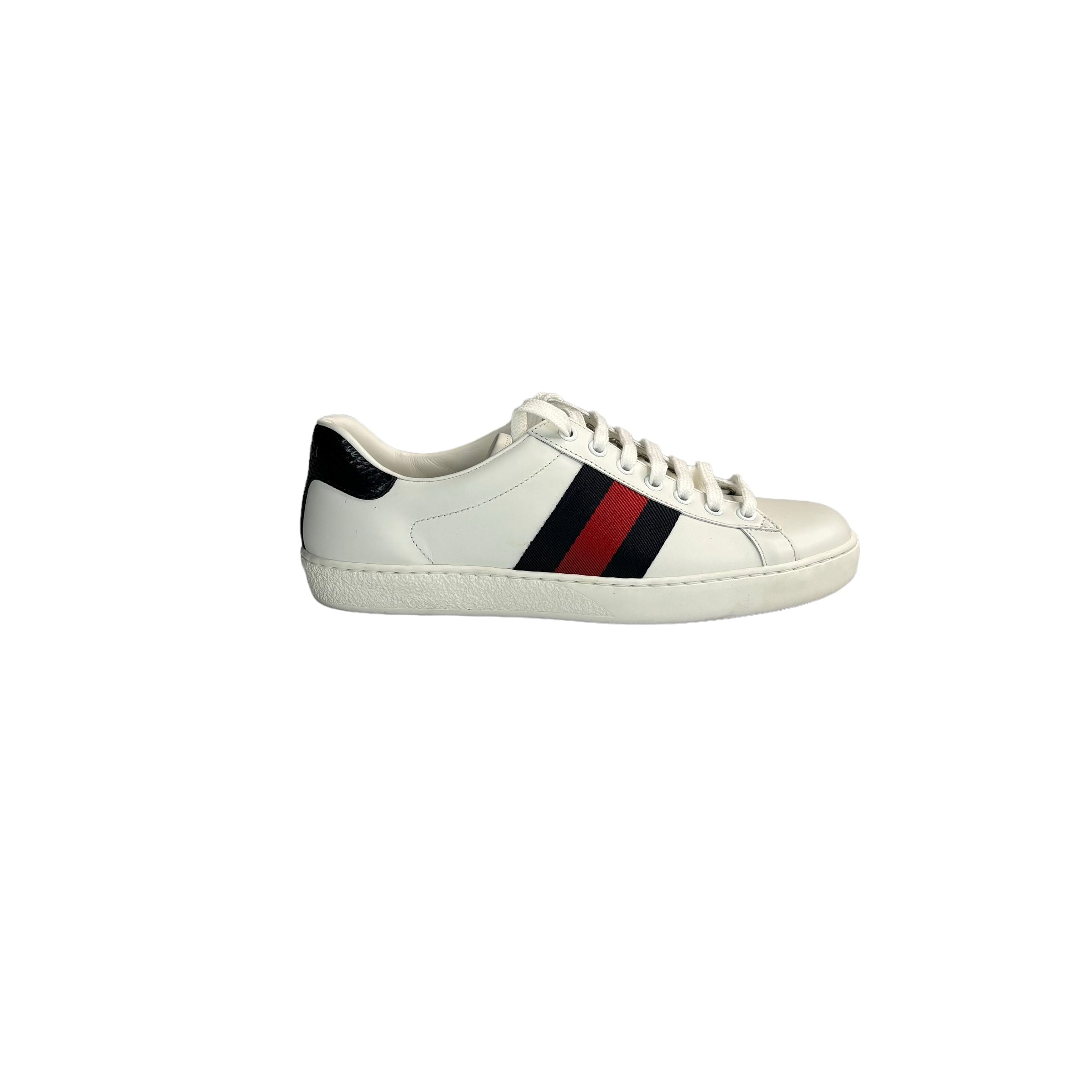 GUCCI Women's New Ace logo-embroidered leather trainers