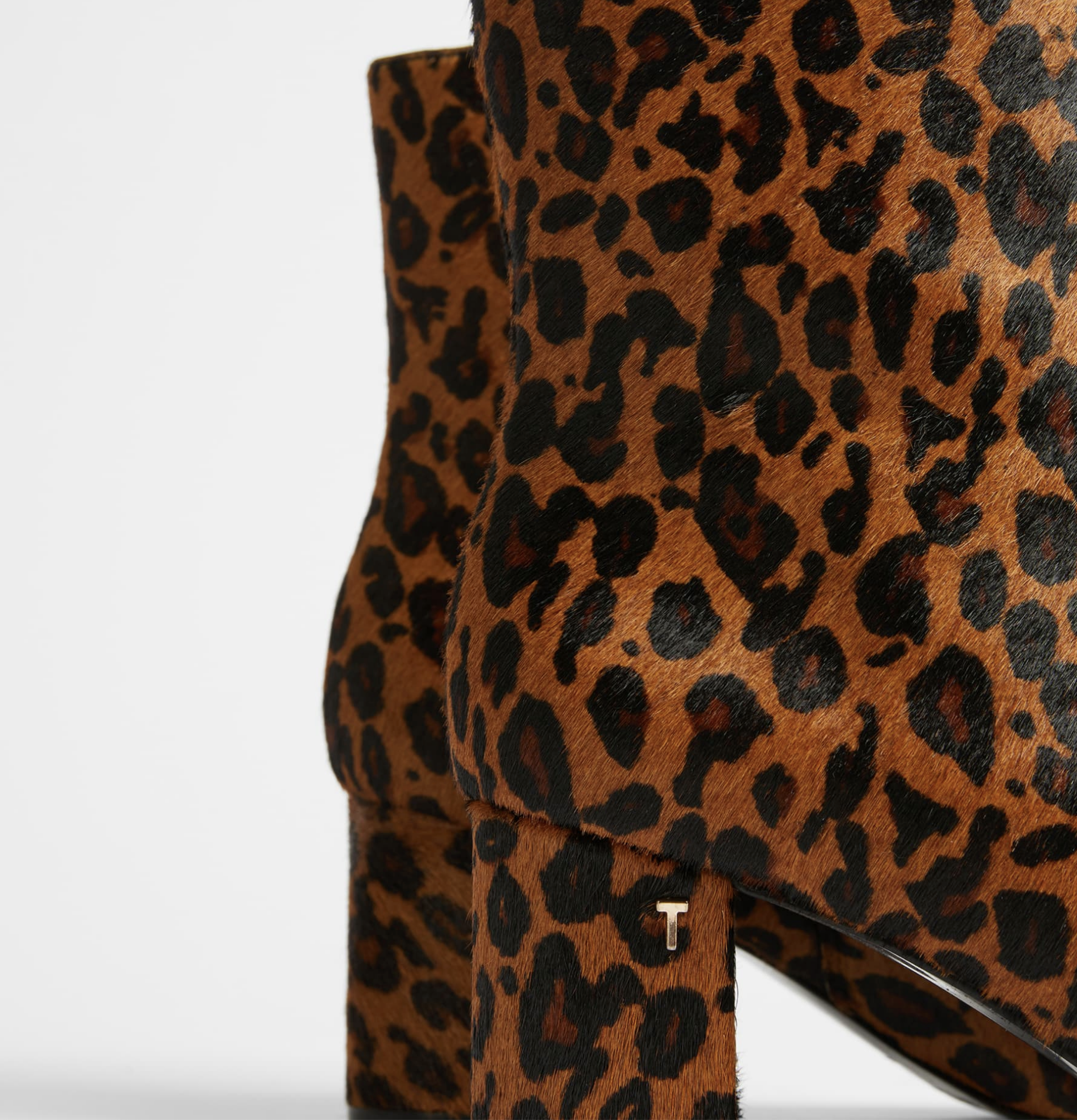 Ted Baker Niomey Leopard Faux Fur Ankle Boots  Brown