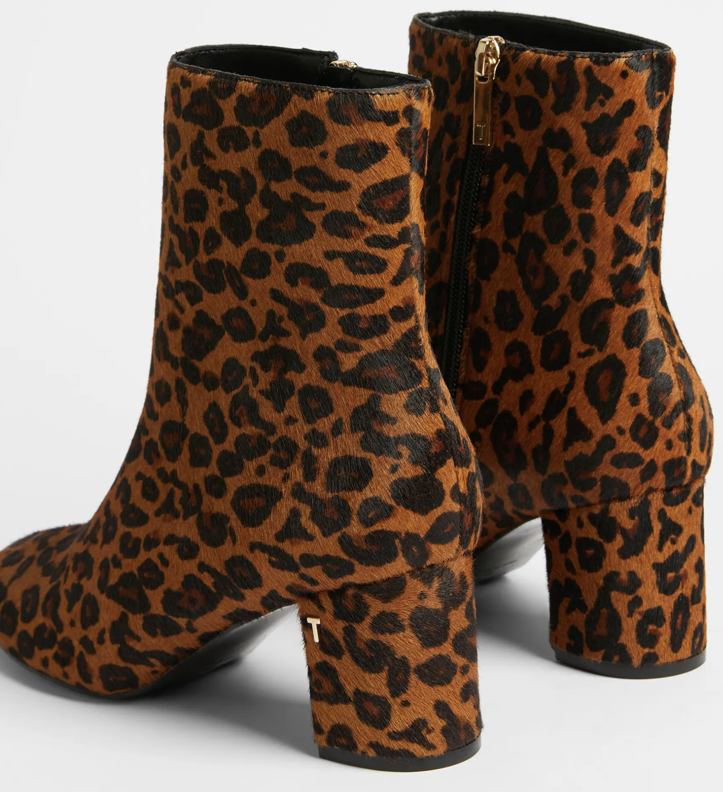 Ted Baker Niomey Leopard Faux Fur Ankle Boots  Brown