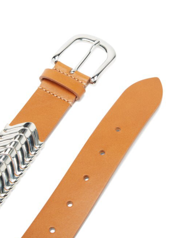 ISABEL MARANT leather buckle belt/Brown