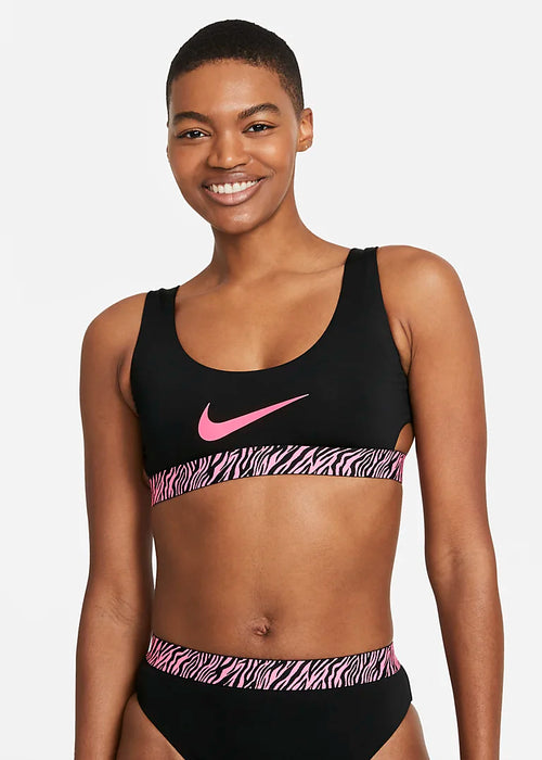 Nike Wild Women's U Neck Swimsuit Top and High waist Bottom set - Black