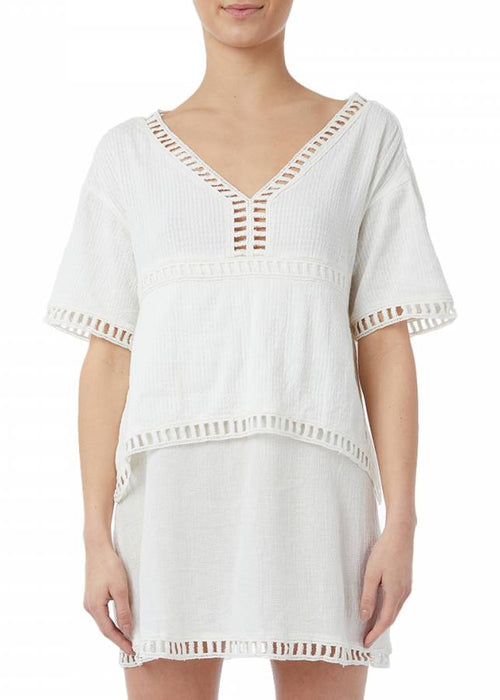 HUSH Ecru Evelyn Dress, WHITE