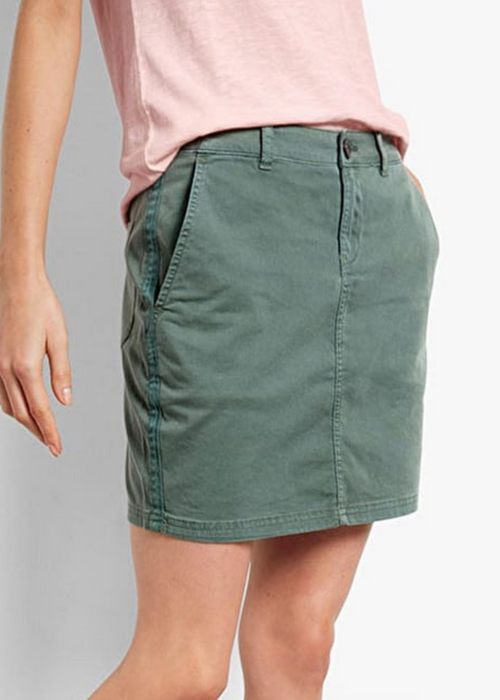 HUSH Velma Short Chino Skirt, WASHED GREEN
