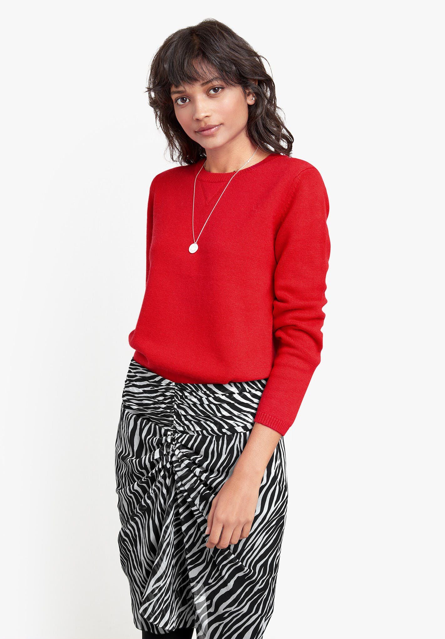 HUSH Meg Ruched Skirt Zebra Black/ White